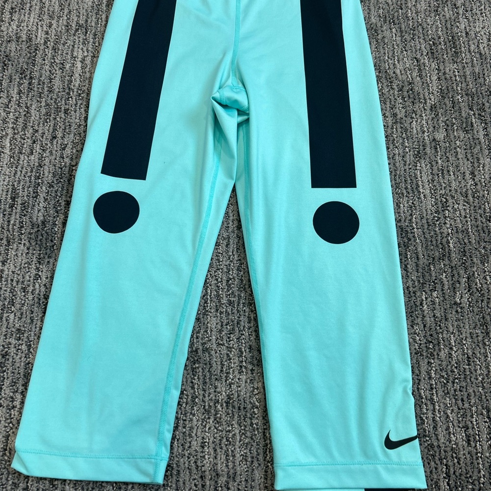 Nike Turquoise Leggings with Black Design